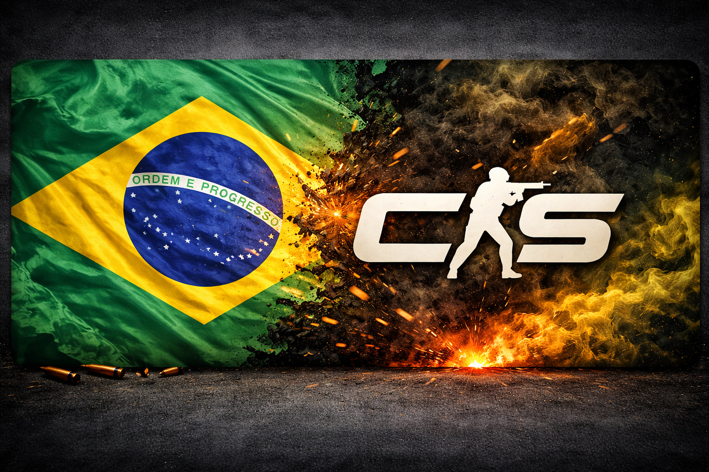 🎮🔥 Mousepad Gamer CS2 – Edição Brasil 🇧🇷