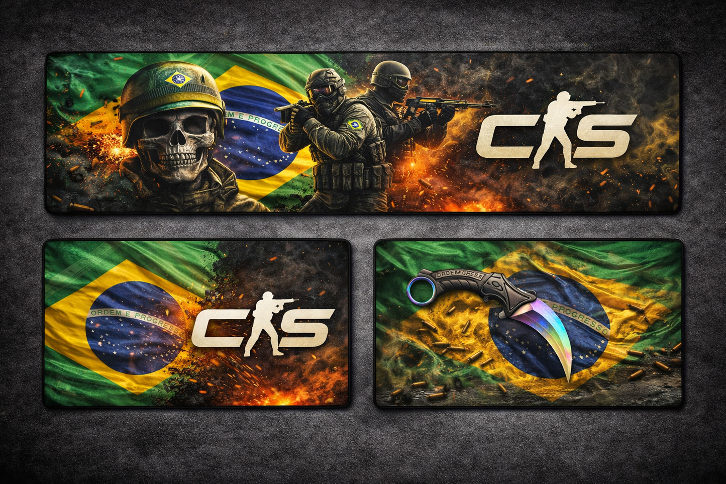 🎮🔥 Mousepad Gamer CS2 – Edição Brasil 🇧🇷